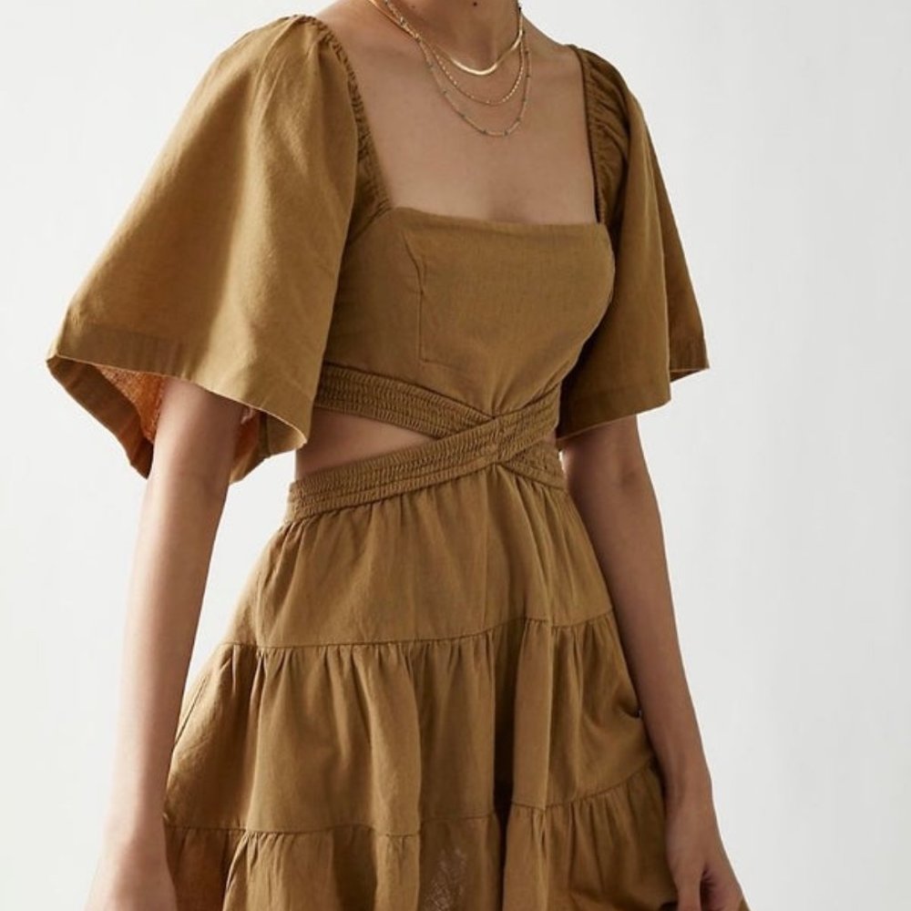 Free People Linen Mini Dress *New With Tags* *Pockets*